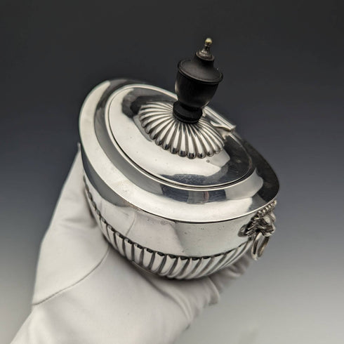 1898 British Antique Sterling Silver Tea Caddy 220g John and William Deakin